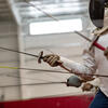 The fencing team getting in position