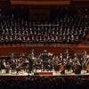 An orchestra on stage.